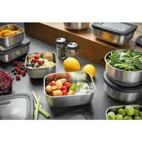 GEFU Frischhaltebox Provido Rund Silber 2 L