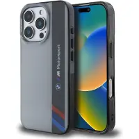BMW BMHCP16L23HTFEG iPhone 16 Pro 6.3" szary/grey hardcase Motosport IML Vertical Stripe