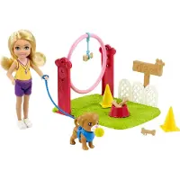 Barbie Chelsea Hundetrainerin-Spielset mit Puppe und Zubehör