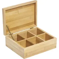 Mojawo Teebox Teedose Teebeutelbox Teekiste Aufbewahrung Bambus 6 Fächern