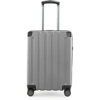 Hauptstadtkoffer Q-Damm - Handgepäck Koffer Flugzeug Trolley 4 Rollen Kabinenkoffer Cabin Size Bordkoffer Rollkoffer TSA, 54 cm, 38 Liter ,Silber