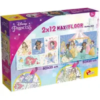 Liscianigiochi Disney Supermaxi 2 x 12 Princess Puzzle für Kinder, Mehrfarbig