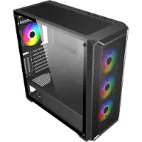 Fortron CMT591A, Midi Tower, PC, Schwarz, ATX, EATX, micro ATX, Micro-ITX, SPCC, Gehärtetes Glas, Multi
