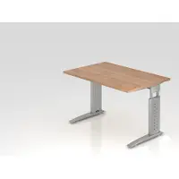Hjh OFFICE PRO UNDA 12 S - 120 x 80 Nussbaum/Silber höhenverstellbar