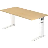 Hjh OFFICE PRO UNDA 16 W - 160 x 80 höhenverstellbar Ahorn/Weiß