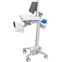 Ergotron Wagen - für LCD-Display / PC-Ausrüstung - medizinisch - Kunststoff, Aluminium, verzinker Stahl - Grau, weiß, Polished Aluminum - Bildschirmgröße: bis zu 61 cm (bis zu 24 Zoll)