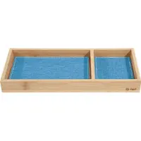 Sigel Schreibtisch Organizer Eyestyle, rechteckig, 2 Fächer, Textileinlagen aus Recycling PET, hellblau/dunkelgrau, B 245 x T 109 x H 25 mm, Bambusholz
