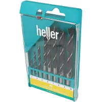 Heller 205241 Træ-spiralbor-sæt 8 dele 3 mm, 4 mm, 5 mm, 6 mm, 7 mm, 8 mm, 9 mm, 10 mm Cylinderskaft 1 Set