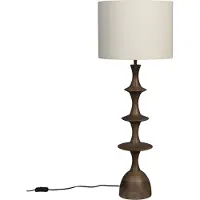 Dutchbone Tischlampe Cath von aus Mangoholz mit Walnuss-Finish