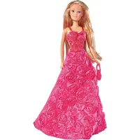 Simba 105739003 - Steffi Love Prinzessin Gala Mode, 2-fach sortiert, es wird nur ein Artikel geliefert, Spielpuppe als Prinzessin im traumhaften Rosenkleid mit Handtasche, 29 cm, ab 3 Jahren