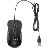 Dicota D32011, Beidhändig, USB Typ-A, 1200 DPI, Schwarz