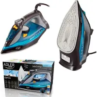 Adler AD 5032 Bügeleisen Trocken-Bügeleisen Keramik-Bügelsohle Schwarz Blau Grau 2400 W