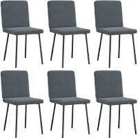 vidaXL Esszimmerstühle 6 Stk. Dunkelgrau Samt