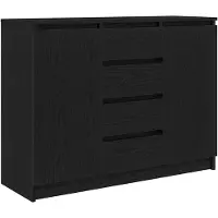 vidaXL Sideboard mit Schubladen Schwarz Eichen-Optik 100,5x35x76 cm