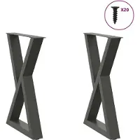vidaXL Esstisch Beine 2 Stk. Anthrazit 60x(72-73,3) cm Stahl