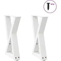 vidaXL Couchtischbeine 2 Stk. Weiß 28x(42-43,3) cm Stahl