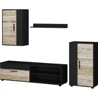Vicco Wohnwand Berno Anthrazit/Beige 4-teiliges Set, Model 53280