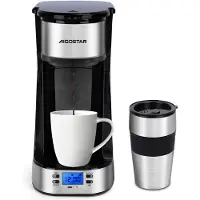 Aigostar Coffey Kaffeemaschine mit Thermobecher, 420 ml Filterkaffeemaschine
