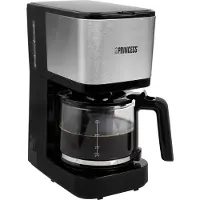 Princess 01.246031.01.001 Filterkaffeemaschine Compact 12, Filterkaffeemaschine, 1,25 l, Gemahlener Kaffee, 750 W, Schwarz, Edelstahl