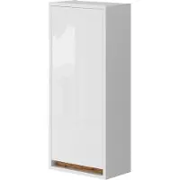 Vicco Badschrank Detmold Weiß Hochglanz/Goldkraft Eiche 81.6 x 35 cm mit Tür, Model 49528