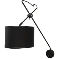 Licht-Erlebnisse Wandlampe Modern "Viper" Metall Stoff Schwarz Gold E14 Wandleuchte Wohnzimmer Schlafzimmer Flur