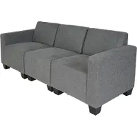 Mendler Modular 3-Sitzer Sofa Couch Moncalieri, Stoff/Textil grau