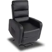 Mendler Fernsehsessel MCW-K62, Sessel Relaxsessel TV-Sessel Liege, Liegefunktion Aufstehhilfe, Metall Kunstleder schwarz