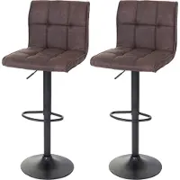 MCW 2er-Set Barhocker MCW-B13, Barstuhl Tresenhocker, WildKunstleder MVG- vintage dunkelbraun