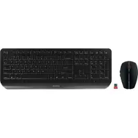 Cherry GENTIX DESKTOP, Volle Größe (100%), Kabellos, RF Wireless, QWERTY, Schwarz, Maus enthalten