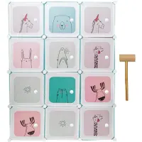 Intirilife DIY Steckregal mit 12 Türen