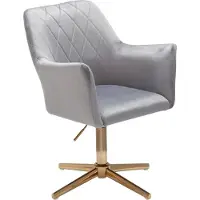FineBuy Schreibtischstuhl Samt Rosa Drehstuhl mit Lehne Schalenstuhl 120 kg Höhenverstellbar Arbeitsstuhl ohne Rollen Stuhl Schreibtisch Home-Office