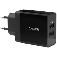 Anker 24W 2-Port USB Wandladegerät Schwarz
