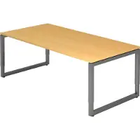 Hjh OFFICE PRO REGO 2E G - 200 x 100 höhenverstellbar Buche/Graphit