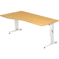 Hjh OFFICE PRO MEGA 18 W - 180 x 100 höhenverstellbar Buche/Weiß