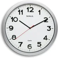 MAUL Wanduhr MAULstep Ø 40 x 4.8 cm Kunststoff 1 x AA (1.5 V) silber