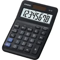 Casio Tischrechner MS-8F, 8 Stellen, LC-Display, Steuerberechnung, Gewinnermittlung, Batterie-/Solarbetrieb, B 101 x H 148,5 mm, schwarz