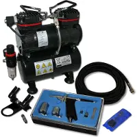 Wiltec Einsteiger Airbrush Kompressor Set AS196 Airbrushpistole DA116 Zubehör