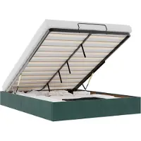 vidaXL Ottoman-Bett ohne Matratze Dunkelgrün 140x200 cm Samt