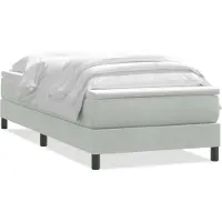 vidaXL Boxspringbett mit Matratze Hellgrau 80x210 cm Samt