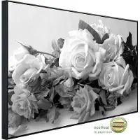 Papermoon Infrarotheizung "Blumen Schwarz & Weiß" sehr angenehme Strahlungswärme