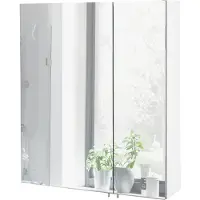 MÖBELPARTNER Spiegelschrank Basic 60 x 16 x 70,7 cm weiß hochglanz 2-türig