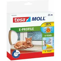 TESA 9 mm Gummischlitz E-Profil weiss 25 m (0546402)