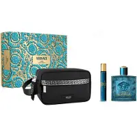 Versace Eros Pour Homme Geschenkset Eau de Toilette 100ml/Eau de Toilette 10ml/Black Trousse