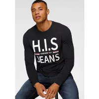 H.I.S. Langarmshirt Langarm, schmaler Basic-Schnitt, bedrucktes Design