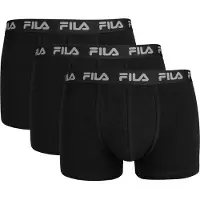 FILA Boxershorts "MAN BOXER SHORTS", Herren, Gr. L, schwarz, Obermaterial: 95% Baumwolle, 5% Elasthan, bedruckt, unifarben, eng, Unterhosen Boxershorts, mit elastischem Logobund