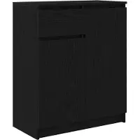 vidaXL Sideboard mit Schublade Schwarz Eichen-Optik 71x35x84 cm