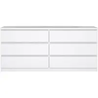 Ebuy24 Naia Kommode 6 Schubladen weiß hochglanz.