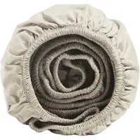 Yumeko Spannbettlaken Perkal Baumwolle 90x200 Beige - Eco, Bio & Fairtrade