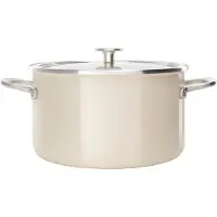 KitchenAid Kochtopf mit Stahlkern und Emaille in Mandelweiß - ø 24 cm / 6 Liter