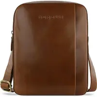 Bugatti Umhängetasche "Herren, Damen REMO echt Leder", Damen, Gr. B/H/T: 21cm x 25cm x 5cm onesize, braun (cognac), Leder, leicht glänzend, unifarben, Taschen Umhängetasche, echt Leder